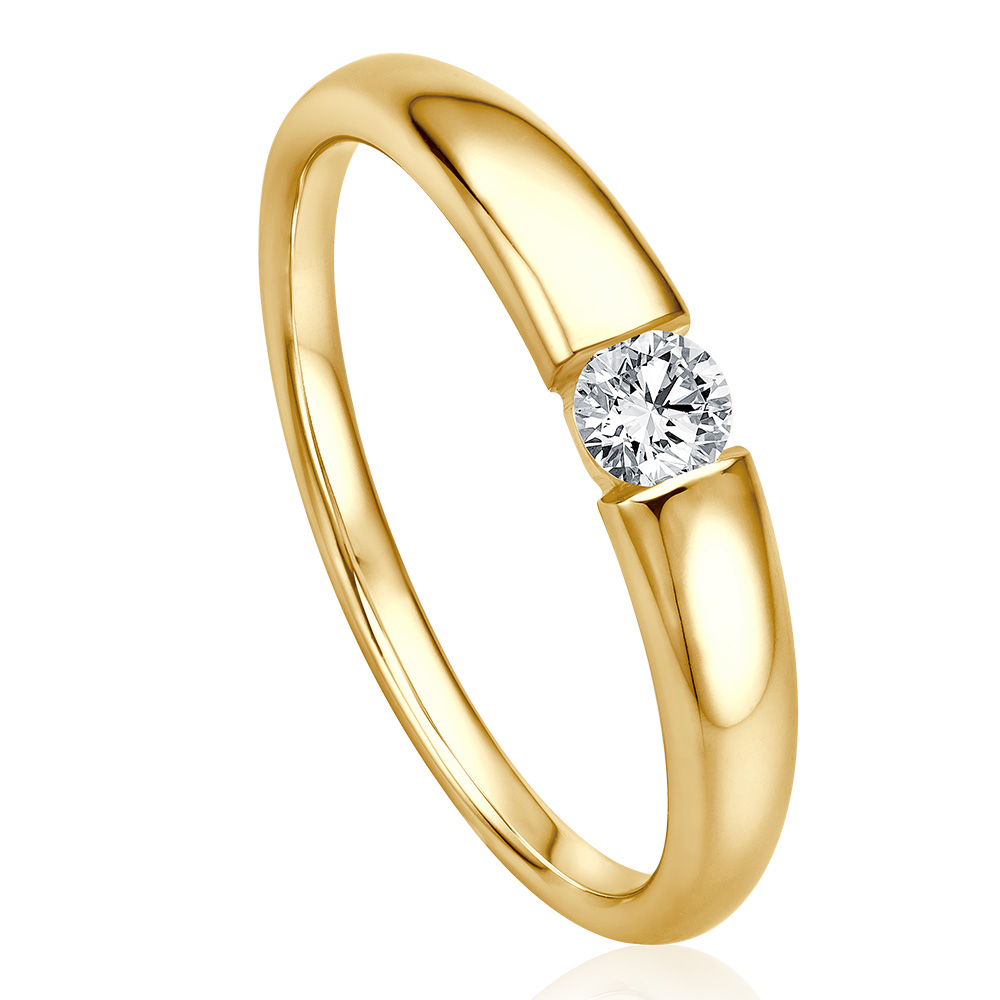 bella luce Solitaire Ring Gelbgold Brillant 0.170 ct. w/si