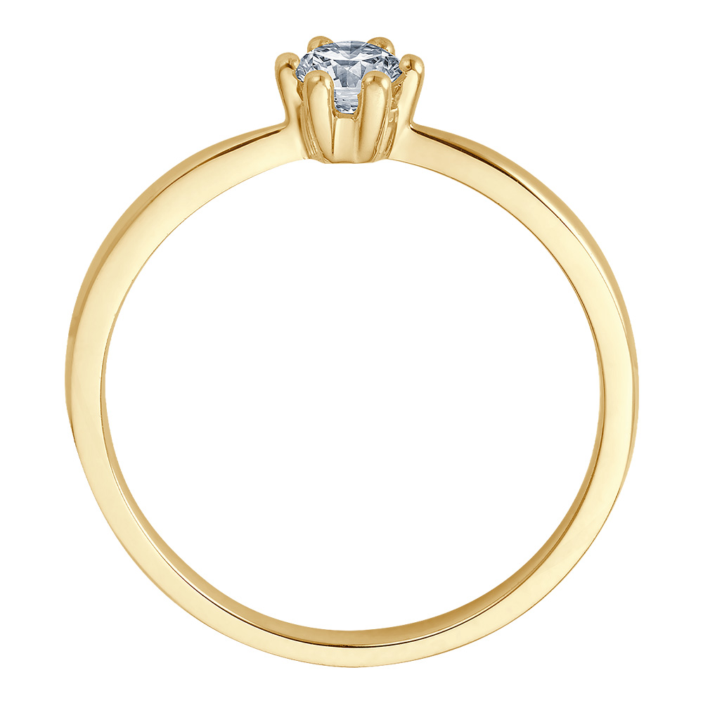bella luce Solitaire Ring Gelbgold Brillant 0.170 ct. w/si, stehend