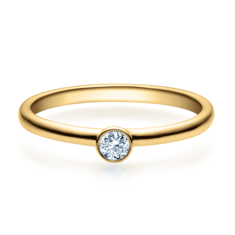 Rubin Verlobungsring 18019 Gelbgold Solitär Ring 0.100 ct