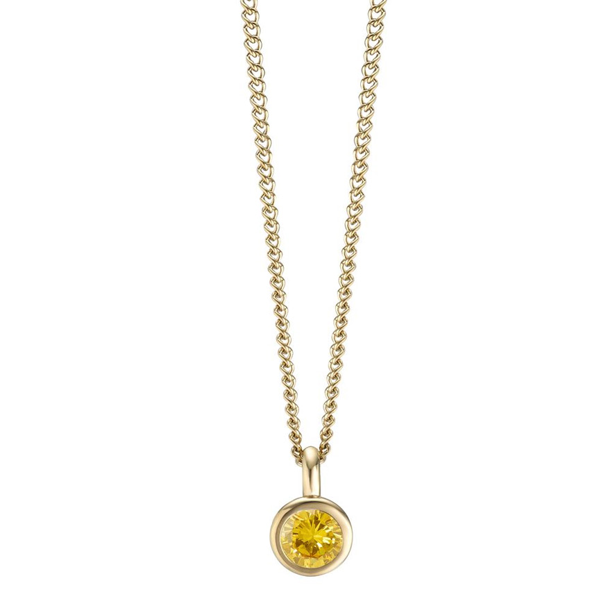 Halskette Edelstahl Gold Imperial Yellow Zirkonia TeNo Joy 595818