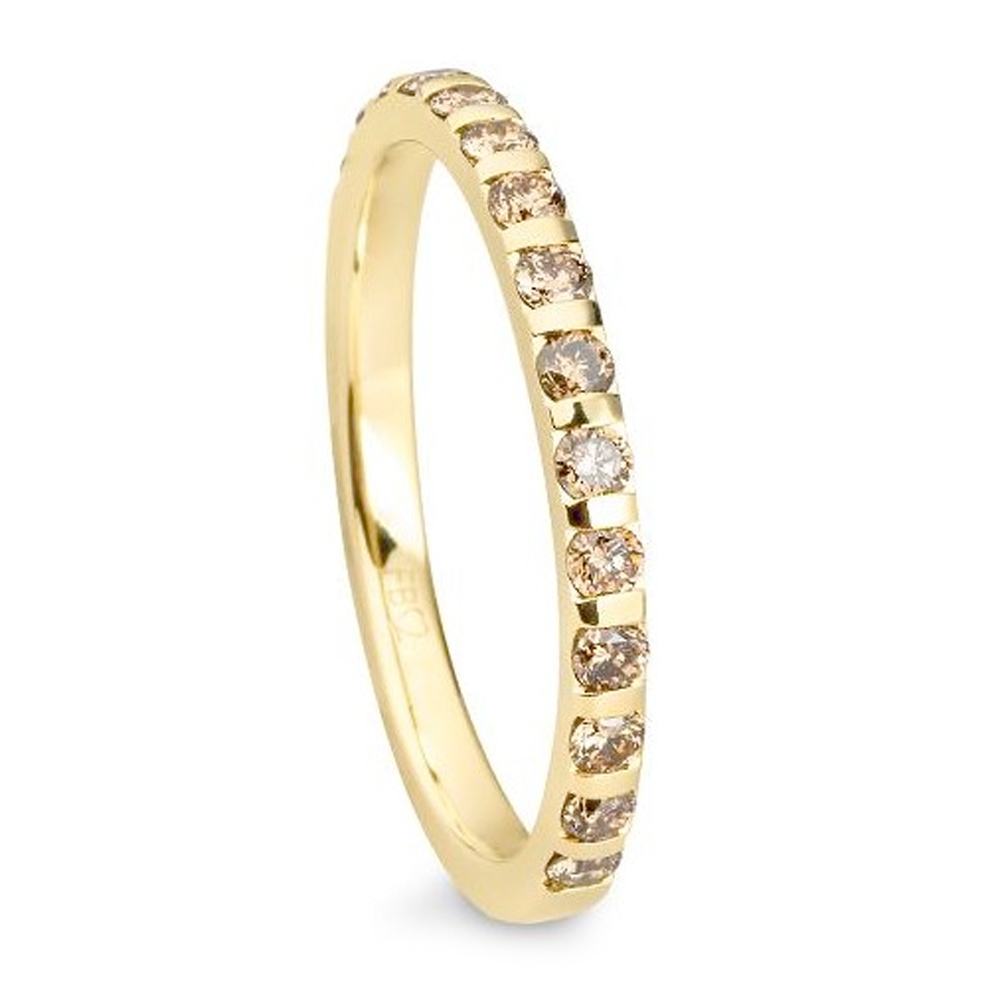 Memoire Ring Gelbgold mit braunen Diamanten 48-06593