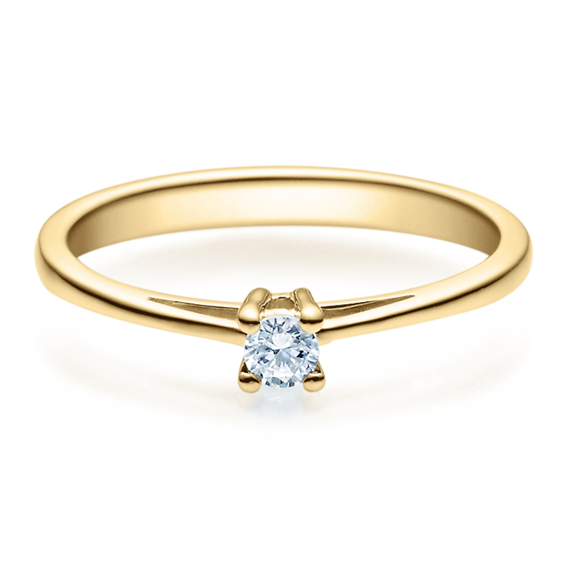 Rubin Verlobungsring 18010 Gelbgold Solitär Ring 0,100 ct.