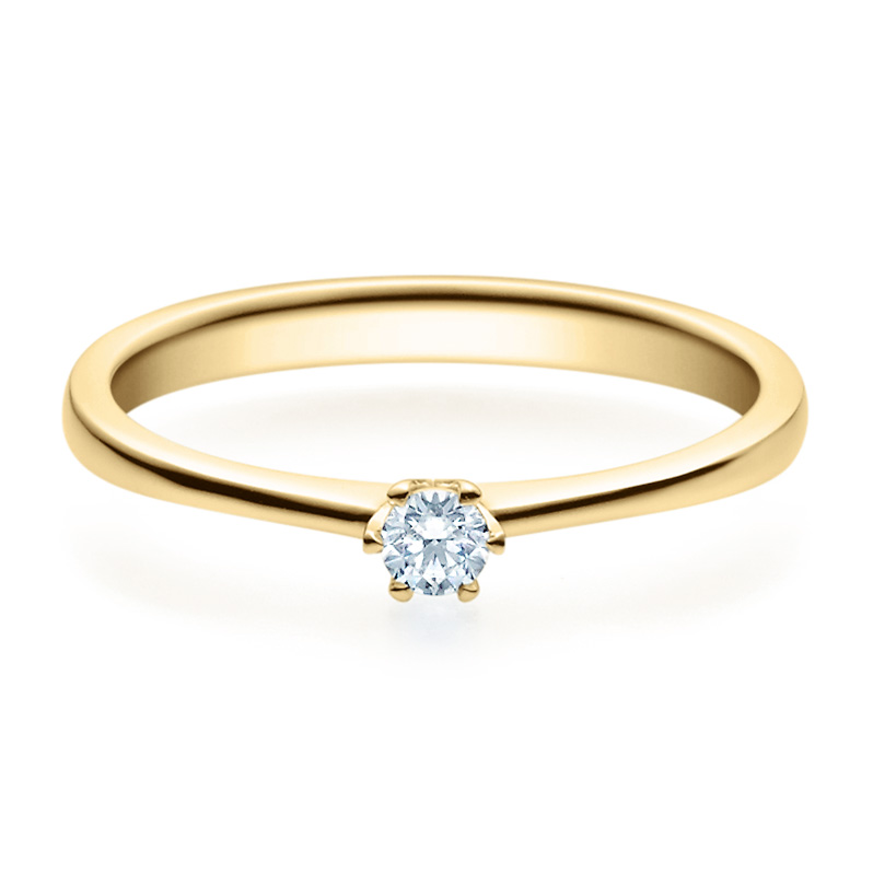 Rubin Verlobungsring 18016 Gelbgold Solitär Ring 0.100 ct.