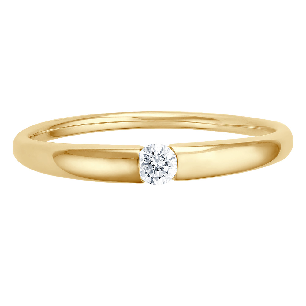 bella luce Solitaire Ring Weißgold Brillant 0.090 ct. w/si, stehend, liegend