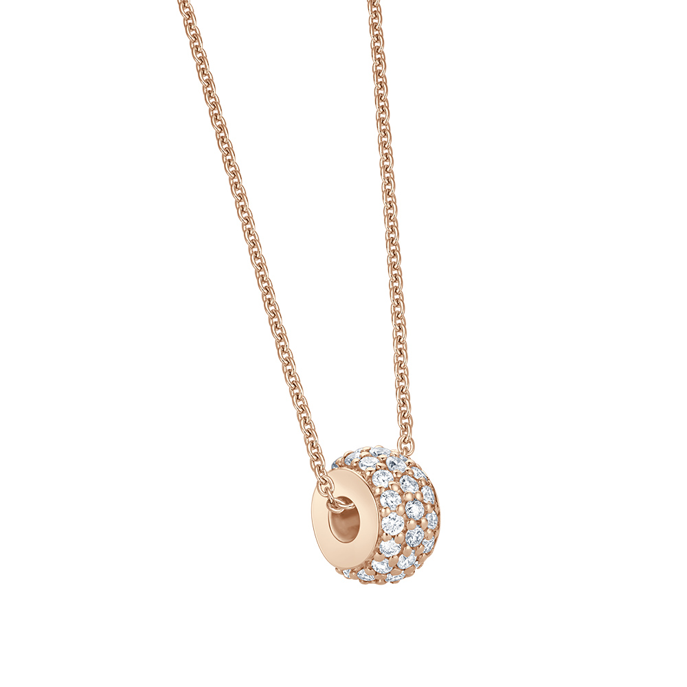 bella luce Halskette mit Diamant-Loop Roségold 585 Brillant 0.150 ct.